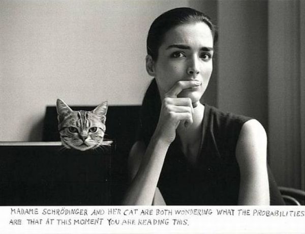 Duane Michals, Madame Schroedinger's Cat, 1998